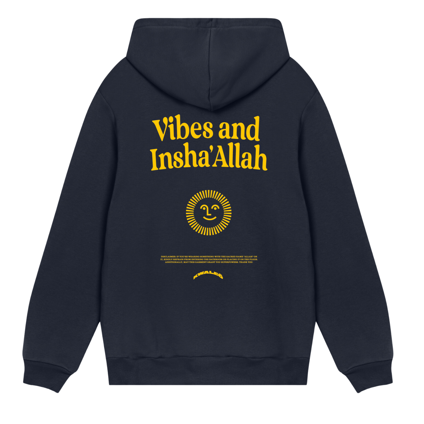 VIBES AND INSHA ALLAH HOODIE BLACK&YELLOW