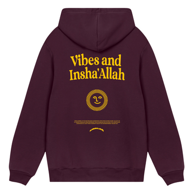 VIBES AND INSHA ALLAH HOODIE BURGUNDY