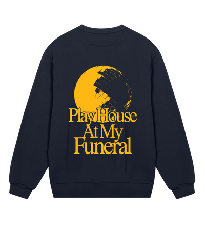 Play house at my funeral - Navy & yellow boxy sweatshirt