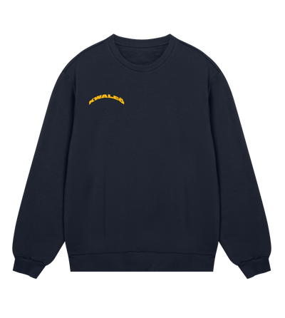 Play house at my funeral - Navy & yellow boxy sweatshirt